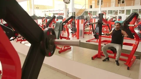 Guy doing an exercise of hands Stock Footage 73989042