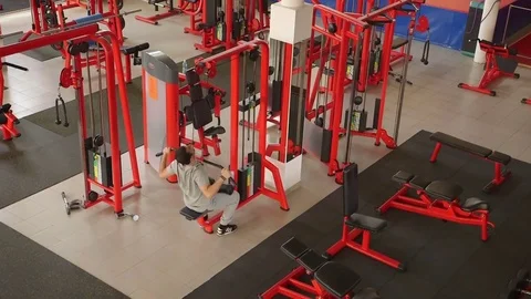 Guy doing an exercise of hands Stock Footage 73989067