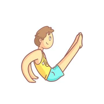 Guy Doing Sitting Yoga Pose 스톡 일러스트