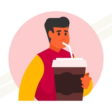 Guy-drinks-lemonade Stock Illustration