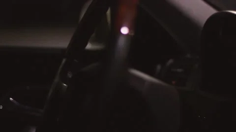 A guy drives a car in the evening. Stock Footage 130737931