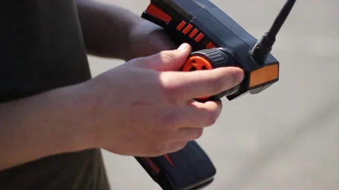 The guy drives a small car. Summer heat. Stock Footage 130733729