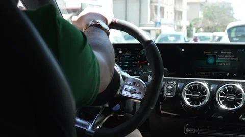 Guy drives in traffic Video stock 276183978