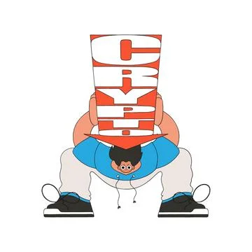 Guy drop cryptocurrency. positive character. Stock Illustration