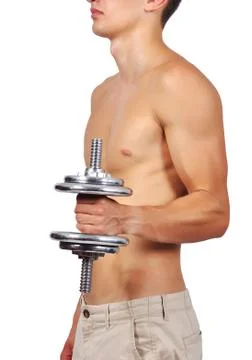 Guy with dumbbells Stock Photos