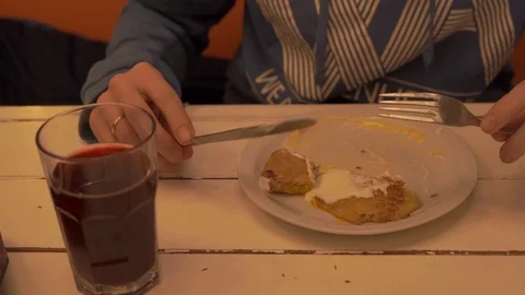 A guy is eating Video stock 99035735