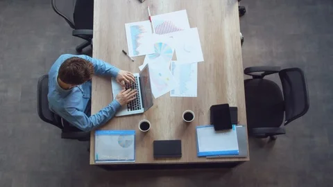 Guy end working day Stock Footage 103099663