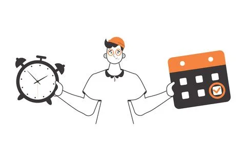 The guy is an English teacher. The concept of learning a foreign language. Li Stock Illustration