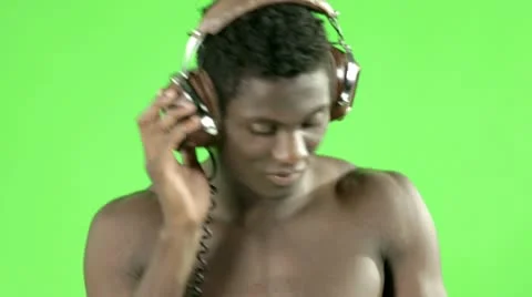 Guy enjoying  chroma 4k Stock Footage 12249555