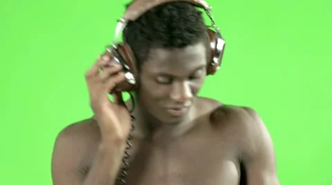 Guy enjoying,  chroma Stock Footage 12249564