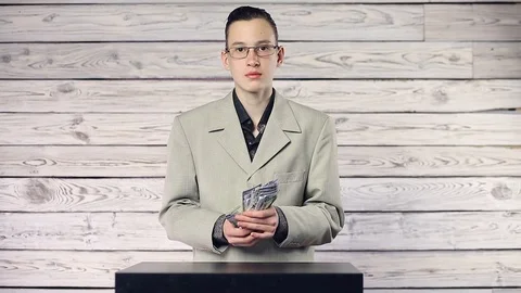 The guy enjoys money Stock Footage 106817161