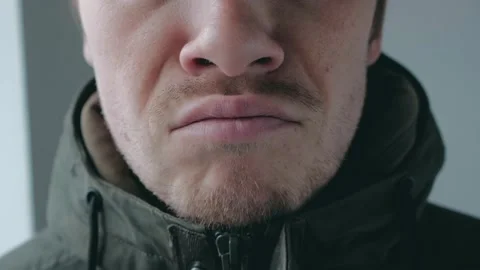 Guy evil make a face. Stock Footage 167133495