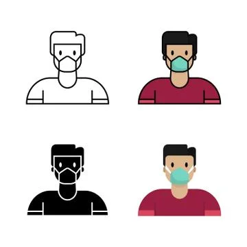 A guy with face mask Stock Illustration