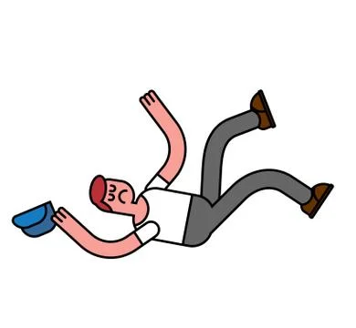 Guy fall isolated. Man falling. Pain and discontent Stock Illustration