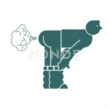 Guy fart. Man took off his pants and Stock Illustration