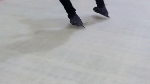 The guy fell on the ice skating Stock Footage 80764735