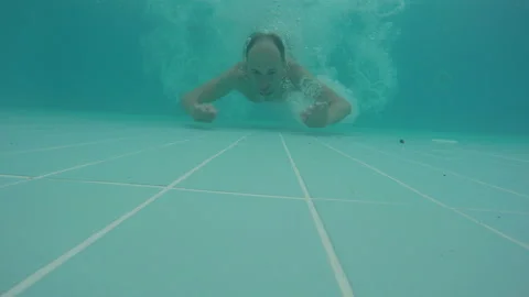 The Guy Is Floating Under The Water Stock-Footage 91592517