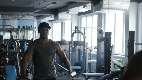 Guy is getting big in gym Stock Footage 85612062