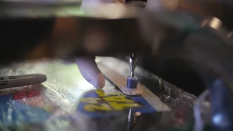 Guy getting tattooed Stock Footage 146522033