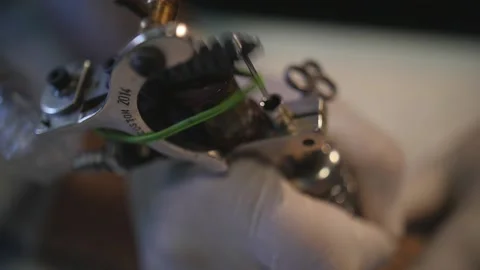 Guy getting tattooed Stock Footage 146522067