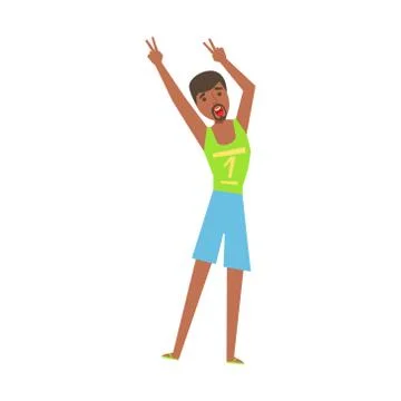 Guy With Goatee In Flip-Flops Dancing, Part Of Funny Drunk People Having Fun At Illustrazione stock