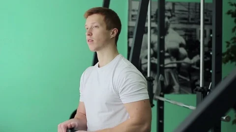The Guy in the Gym Stock Footage 71220528