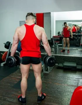 The guy is in the gym Stock Photos