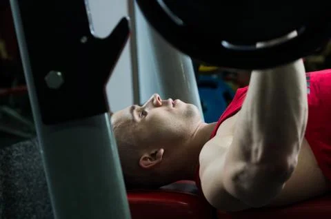 The guy is in the gym Stock Photos