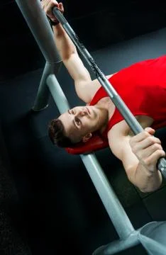 The guy is in the gym Stock Photos