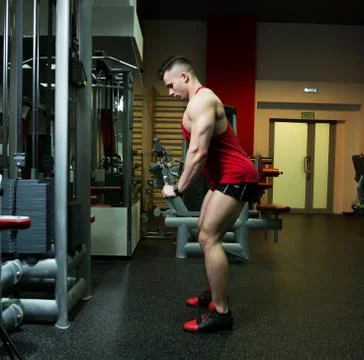 The guy is in the gym Stock Photos