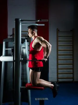 The guy is in the gym Stock Photos