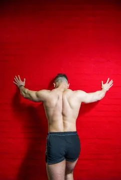 The guy is in the gym Stock Photos
