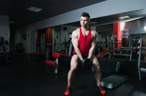 The guy is in the gym Stock Photos