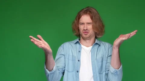 Guy hands head not like dumb suggestion isolated vivid color background Stock Footage 169516375