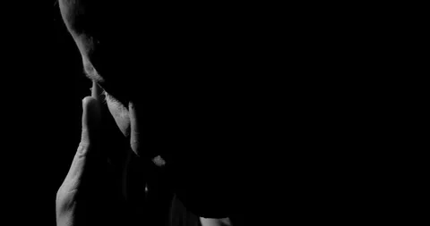 Guy has a headache, rubs his temples, a psychological disorder Stock Footage 131718104
