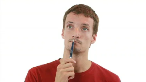 Guy has an impulse - white background Video stock 810638