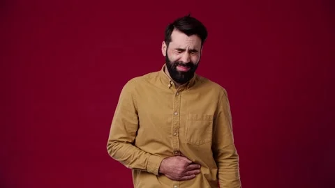 The guy has a very bad stomach Stock Footage 165620359