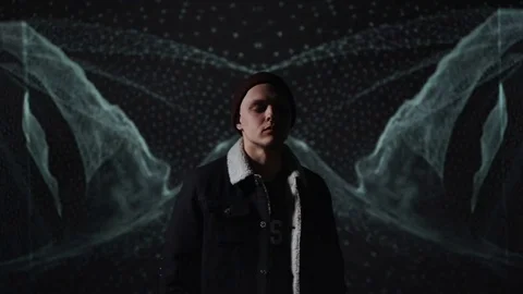 Guy in the hat is standing still Stock-Footage 80516727