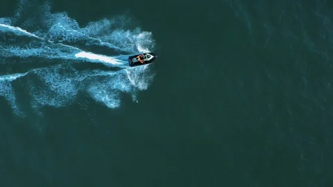 A guy have a fun with his watercraft zenit vision Stock-Footage 126593005