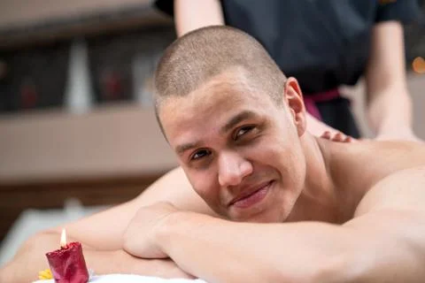 Guy having a massage. Stock Photos
