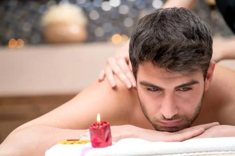 Guy having a massage. Stock Photos