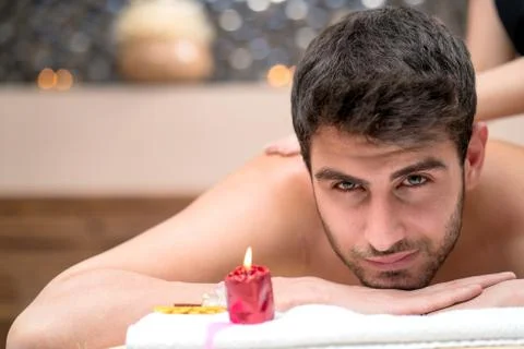 Guy having a massage. Stock Photos