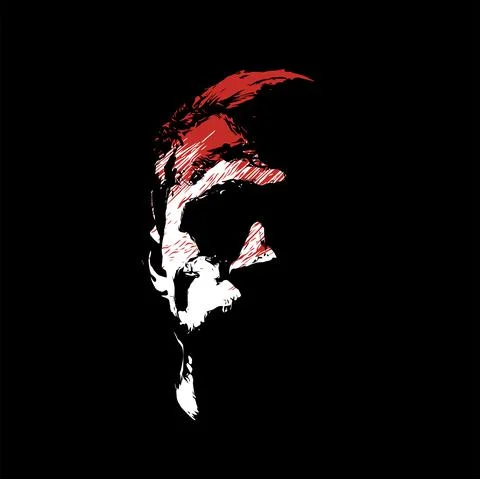 Guy head silhouette vector illustration. Horror poster design. Stock Illustration
