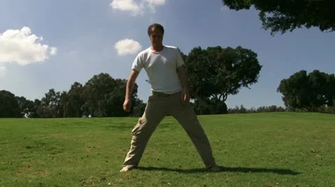 Guy heating up for exercise Stock Footage 20510202