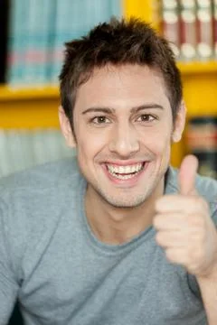 Guy with his thumb up Foto stock