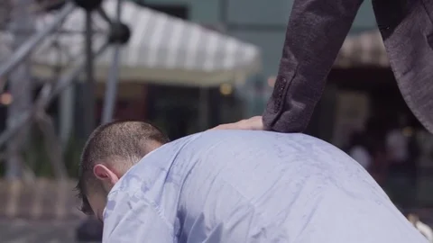 The Guy Is Holding A Gun Pointed To The Head Of Another Stock Footage 80537087