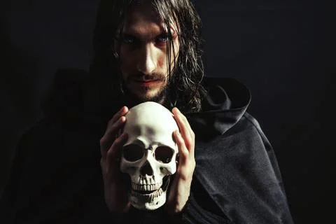 The guy holding the skull Stock Photos
