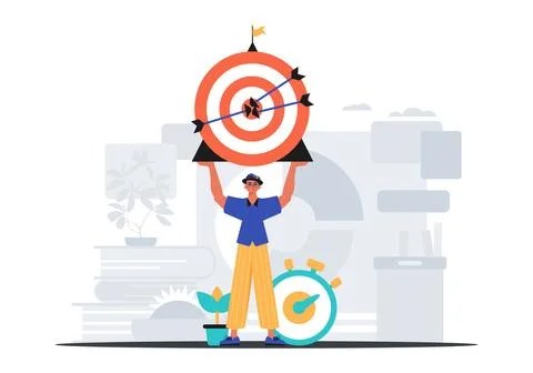 The Guy holds in his handwrite a devour with arrow that hit the digest . digi Stock Illustration