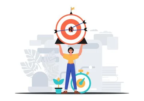 The Guy holds in his handwrite a devour with arrow that hit the digest . digi Stock Illustration