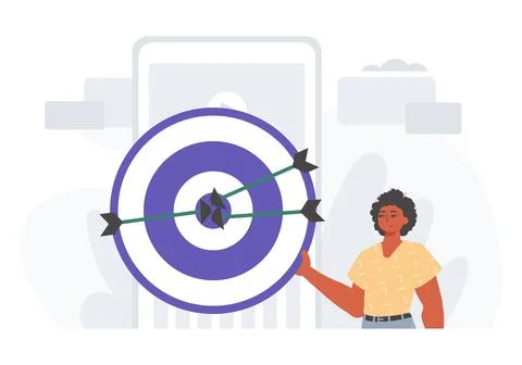 The Guy holds in his handwrite a devour with arrow that hit the digest . digi Stock Illustration